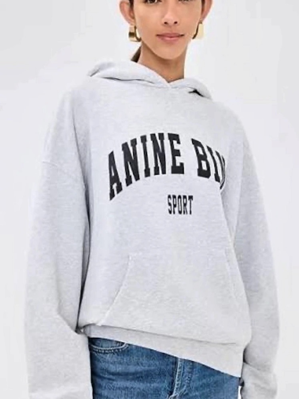 ANINE BING Harvey Hoodie Sweatshirt - Sport Heather Grey Gray